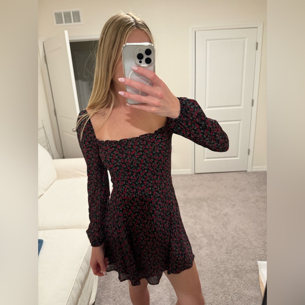 Reformation Rose Print Gretel Mabel Mini Dress